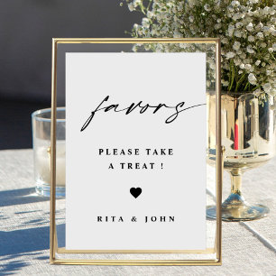 Elegant Calligraphy Favour Wedding Table Sign