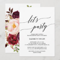Elegant Calligraphy | Floral Backing Let's Party