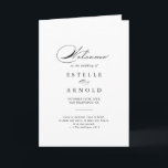 Elegant Calligraphy Folded Wedding Program<br><div class="desc">This elegant calligraphy folded wedding program is perfect for a rustic wedding. The simple and stylish design features classic and fancy script typography in black and white. Include a quote or short message,  order of service,  wedding party and thank you message.</div>