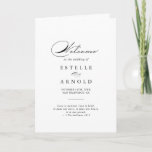 Elegant Calligraphy Folded Wedding Program<br><div class="desc">This elegant calligraphy folded wedding program is perfect for a rustic wedding. The simple and stylish design features classic and fancy script typography in black and white. Include a quote or short message,  order of service,  wedding party and thank you message.</div>