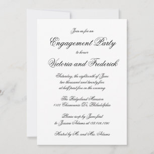 Elegant Calligraphy Formal Engagement Party Invitation