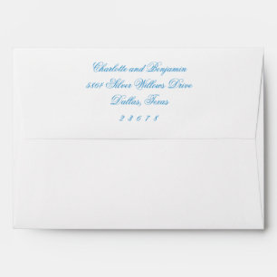 Elegant Calligraphy Formal Wedding Blue Custom  Envelope