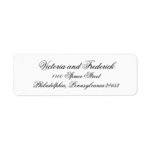 Elegant Calligraphy Formal Wedding Return Address Label