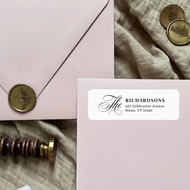 Elegant Calligraphy Formal Wedding Return Address Label (Creator Uploaded)