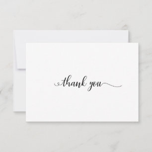Elegant Calligraphy Funeral Thank You Card
