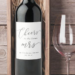 Elegant Calligraphy Future Mrs. Bridal Shower Gift Wine Label<br><div class="desc">Custom-designed bridal shower wine/sparkling wine bottle labels featuring "Cheers to the future Mrs." elegant calligraphy design.</div>