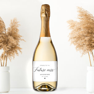 Elegant Calligraphy Future Mrs. Bridal Shower Sparkling Wine Label