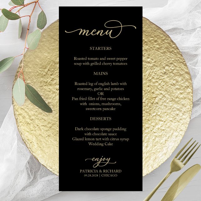 Elegant Calligraphy Gold Black Menu (Creator Uploaded)