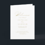 Elegant Calligraphy Gold Folded Wedding Program<br><div class="desc">This elegant calligraphy gold folded wedding program is perfect for a rustic wedding. The simple and stylish design features classic and fancy script typography in gold. Include a quote or short message,  order of service,  wedding party and thank you message.</div>