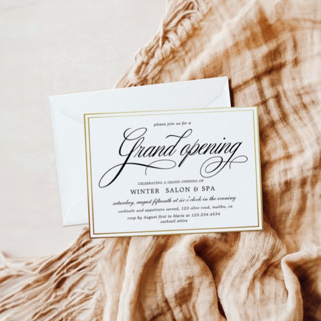 Elegant Calligraphy Gold Grand Opening Invitation (Creator Uploaded)