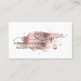 Elegant Calligraphy Gold Professional Beauty Salon Business Card