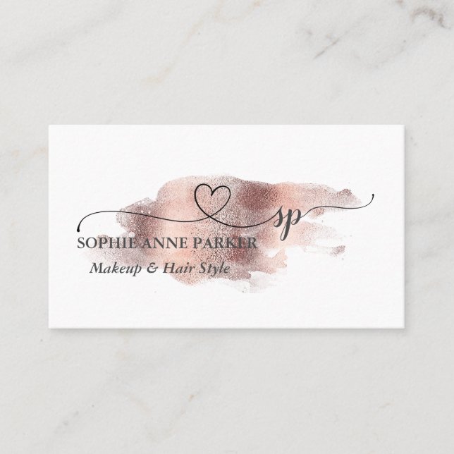 Elegant Calligraphy Gold Professional Monogram Appointment Card (Front)