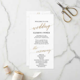 Elegant Calligraphy   Gold Wedding Party Program