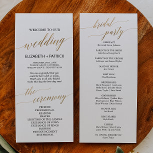 Elegant Calligraphy   Gold Wedding Program