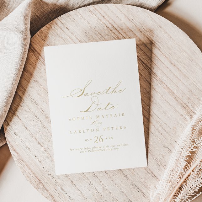 Elegant Calligraphy Gold Wedding Save The Date (Creator Uploaded)