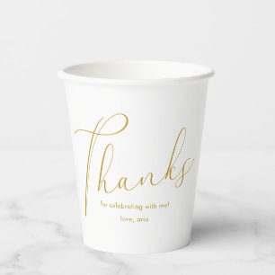 Elegant Calligraphy Graduation Party Thank You Paper Cups