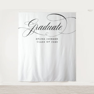 Elegant Calligraphy Graduation Photo Backdrop Prop Tapestry