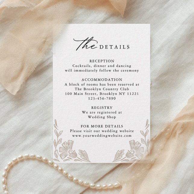 Elegant Calligraphy Hand drawn Floral Wedding Enclosure Card (Creator Uploaded)