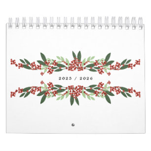 Elegant Calligraphy Hand Painted Christmas Custom Calendar