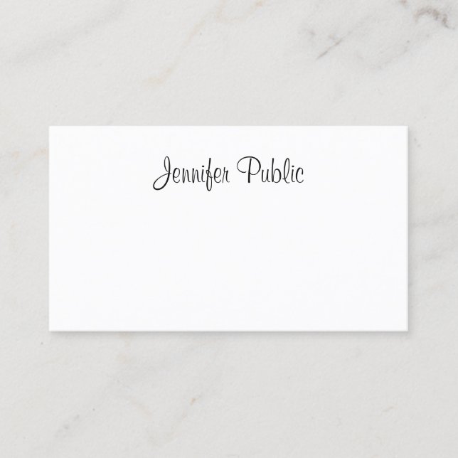 Elegant Calligraphy Handwritten Script Modern Cool Business Card (Front)