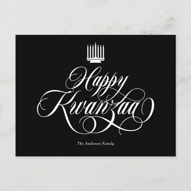 Elegant calligraphy Happy Kwanzaa Postcard (Front)