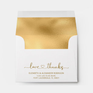 Elegant Calligraphy Heart Script Wedding Envelope