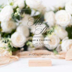 Elegant Calligraphy His Her Couple Shower Acrylic Invitations