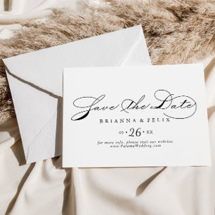 Elegant Calligraphy Horizontal Wedding Save The Date