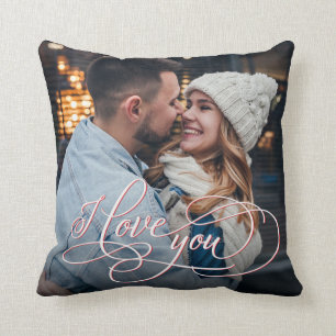 Elegant Calligraphy I Love You Cushion