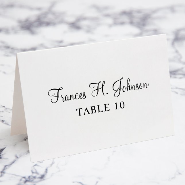 Elegant Calligraphy Individual Place Cards (Fold Your Own Place Cards)