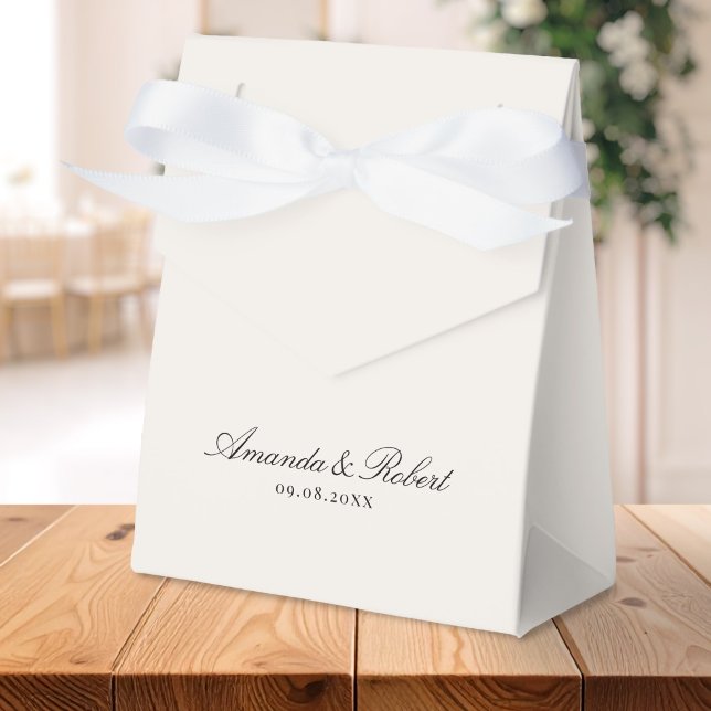 Elegant Calligraphy Ivory Wedding Favour Box (Creator Uploaded)