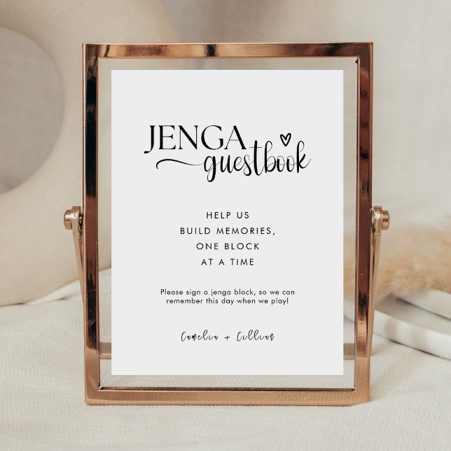Elegant Calligraphy Jenga Guest Book Wedding Sign (Creator Uploaded)