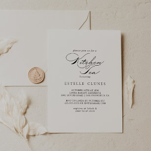 Elegant Calligraphy Kitchen Tea Bridal Shower  Invitation