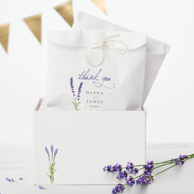 Elegant Calligraphy lavender Wedding thank you Favour Bag (Creator Uploaded)
