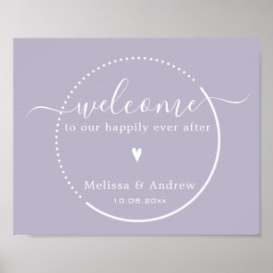 Elegant Calligraphy - Lavender Wedding Welcome Poster