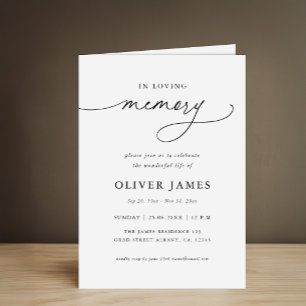 Elegant Calligraphy Memorial Funeral Program