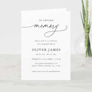 Elegant Calligraphy Memorial Funeral Program