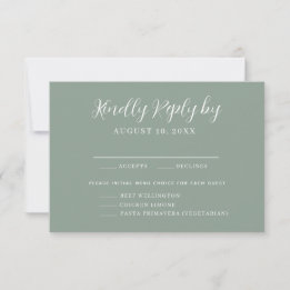Elegant Calligraphy Menu Choice RSVP Card