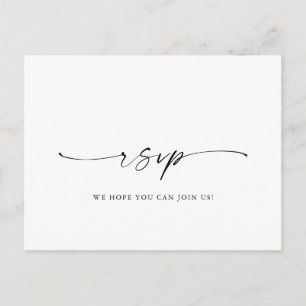 Elegant Calligraphy Menu Choice Wedding RSVP Postcard