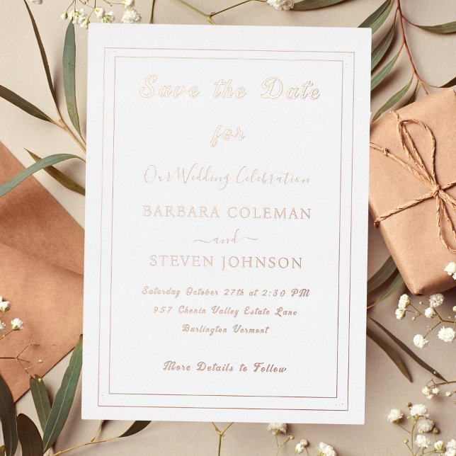 Elegant Calligraphy Minimal Gold Border Wedding (Creator Uploaded)