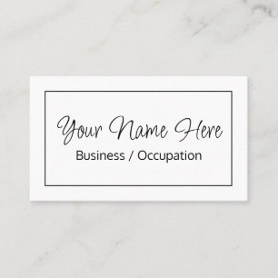 Elegant calligraphy modern black white business card