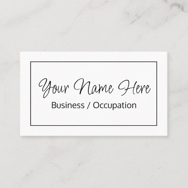 Elegant calligraphy modern black white business card (Front)