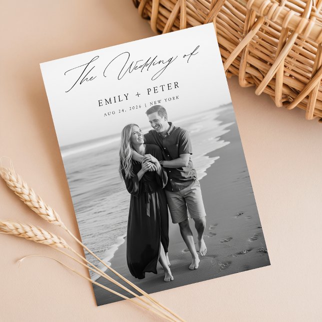 Elegant Calligraphy Modern Photo Wedding Invitation (Creator Uploaded)