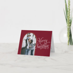 Elegant calligraphy modern simple christmas photo holiday card