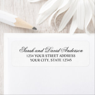 Elegant Calligraphy Modern Typography Couple Return Address Label