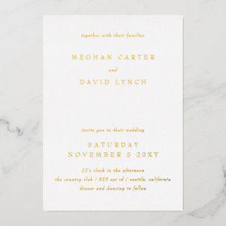 Elegant Calligraphy Modern Wedding  Foil Invitatio