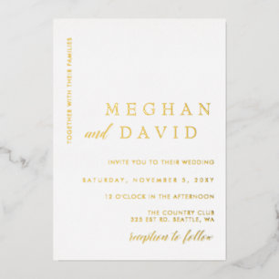 Elegant Calligraphy Modern Wedding  Foil Invitatio