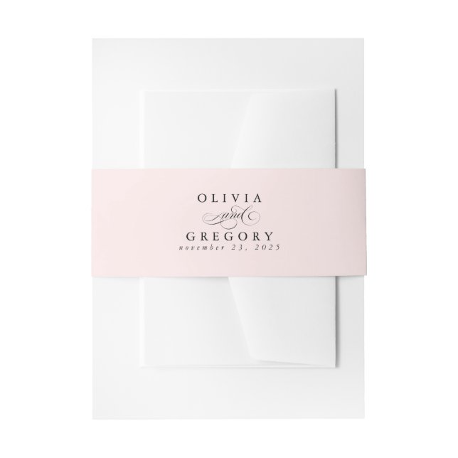 Elegant Calligraphy Modern Wedding Invitation Belly Band (Front Example)
