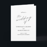 Elegant Calligraphy Modern Wedding Program<br><div class="desc">Simple Wedding Program with "the wedding of" in calligraphy along with your wedding details in black and white.  The inside has your order of ceremony and wedding party and the back has your personalised thank you message.  A minimalist design with chic typography for an elegant touch.</div>