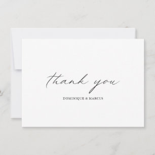 Elegant Calligraphy Modern Wedding Thank You Card